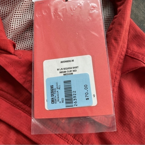 The North Face Men's M Sequoia Long Sleeve Vented Shirt Indian Clay Red - Picture 8 of 10